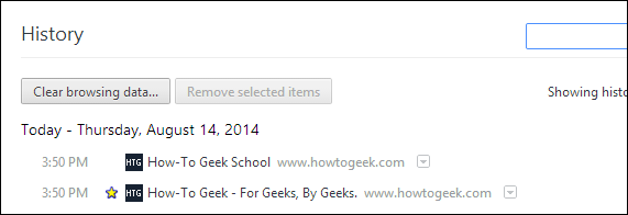 Опции очистки данных в Chrome