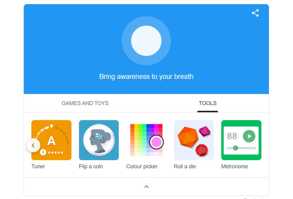 Таймер дыхания в результатах Google