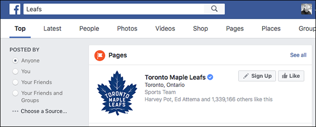 Поиск по всем страницам Facebook для обнаружения похожих публичных страниц