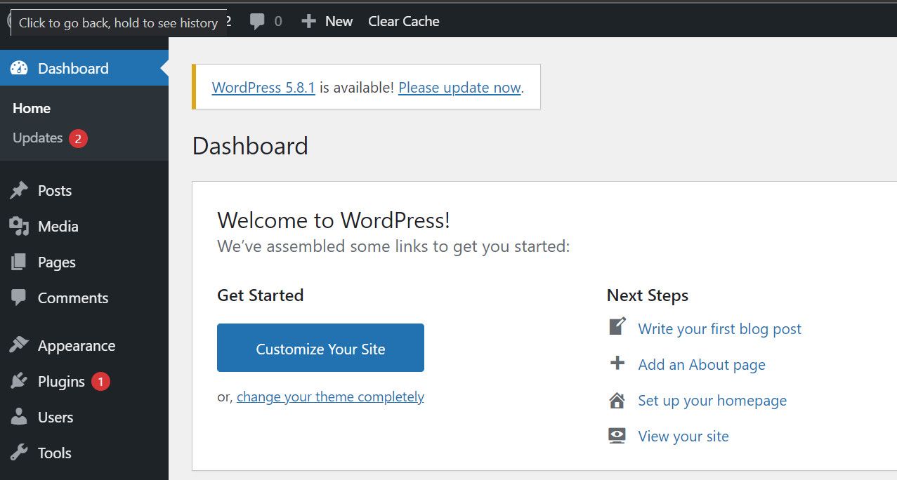 Панель администрирования WordPress