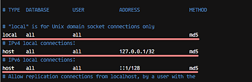 Настройка аутентификации PostgreSQL