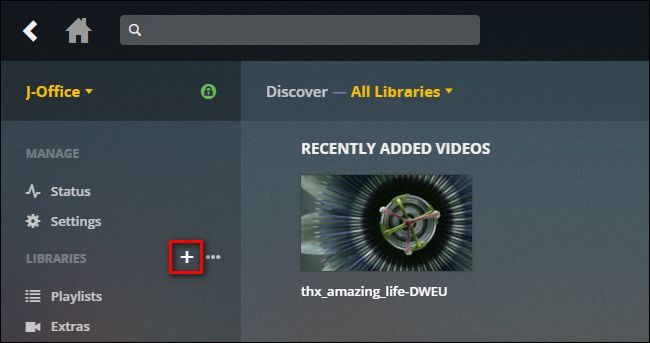 Добавление библиотеки: выбор типа 'Photos' в Plex