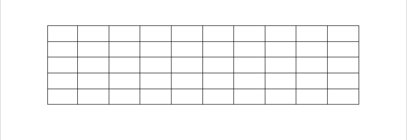 Draw Table 10x5 table created