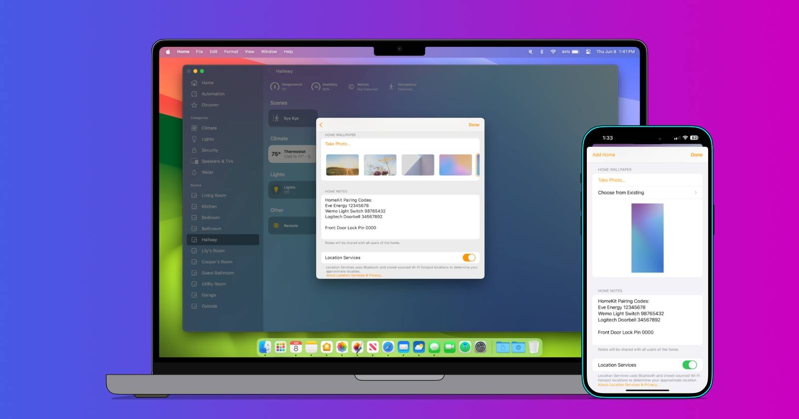 Home Notes в Apple Home: хранение кодов и правил