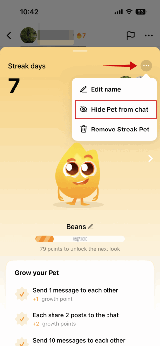 Opción para ocultar la mascota del chat en TikTok