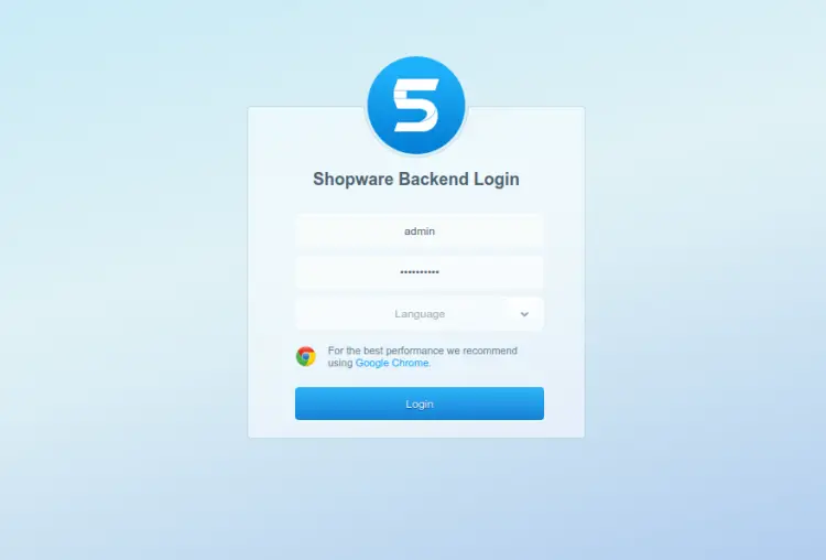 (Вход в административную часть: экран логина)