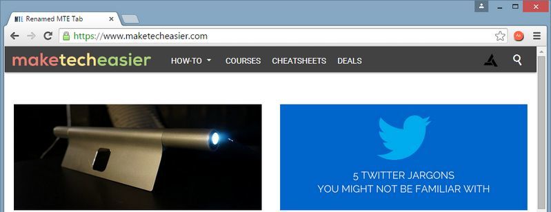 Пример заблокированного названия вкладки в Rename Tab