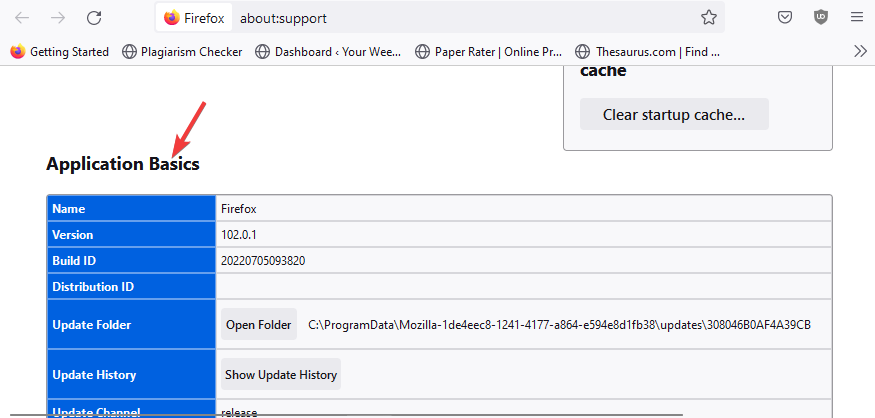 основы приложения в Firefox