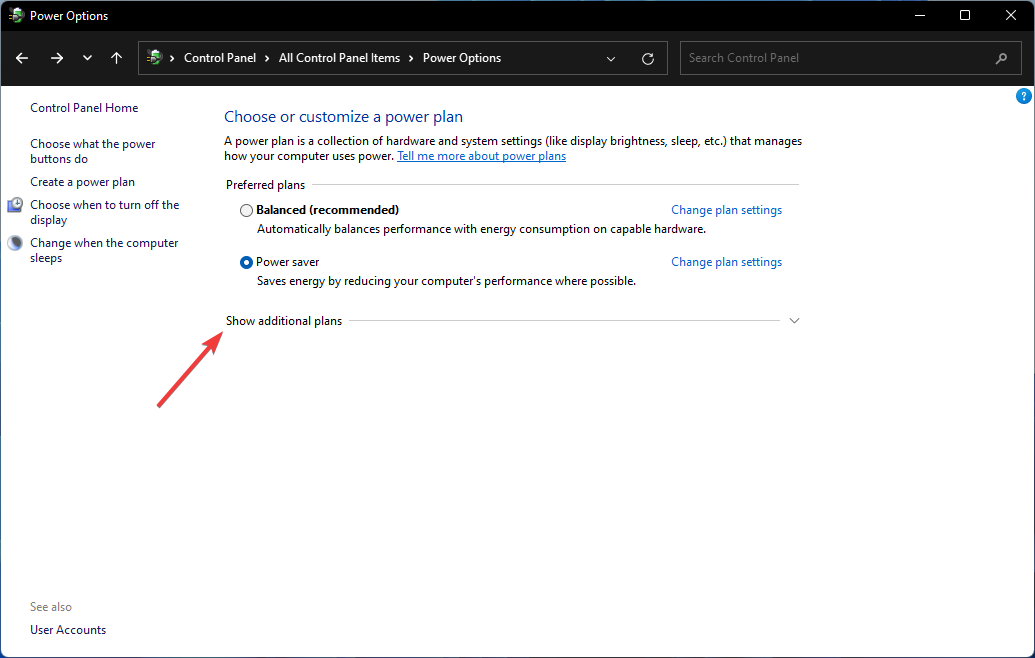 Включение плана питания «Высокая производительность»