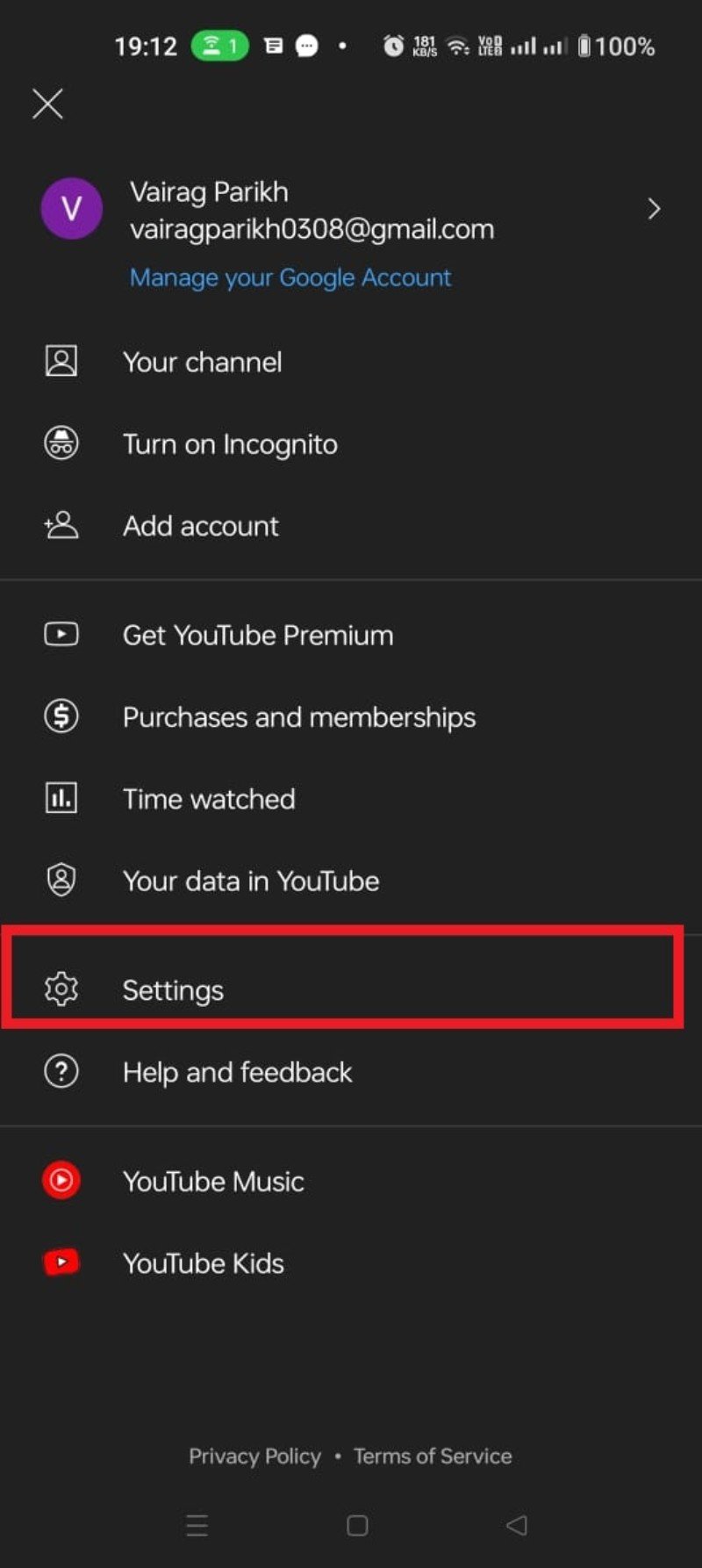 opciones de limpiar historial en la app de YouTube