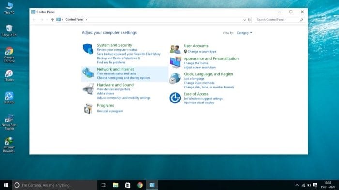 Параметры сети и HomeGroup в Windows