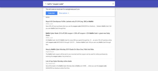 купонные коды для Kohl's