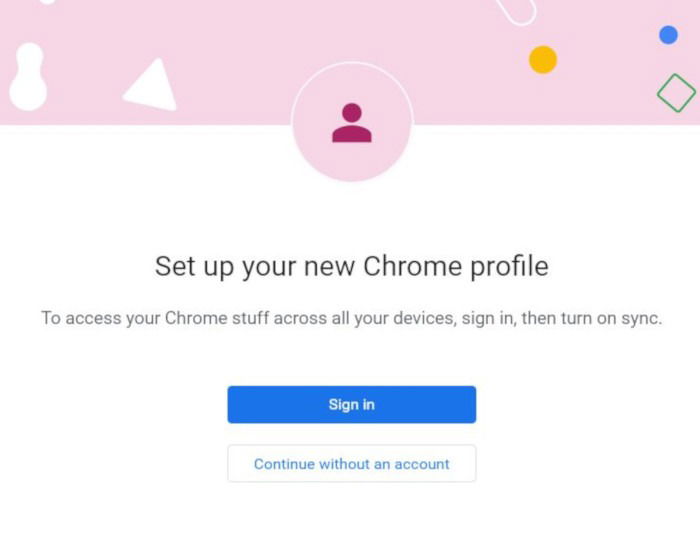Настройка профиля Chrome без аккаунта