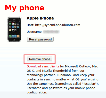 Удаление телефона из учётной записи Ubuntu One