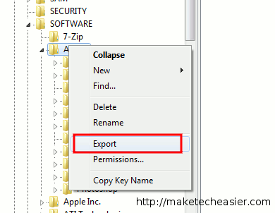 Exportar adobe.reg