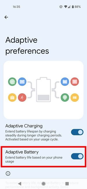 Alternador para activar Batería adaptativa