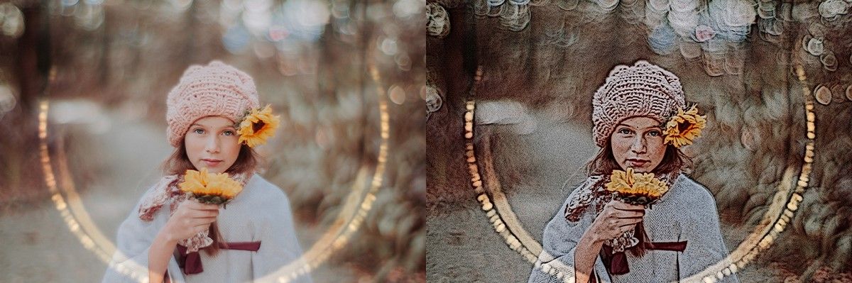 До и после фильтра Cartoon