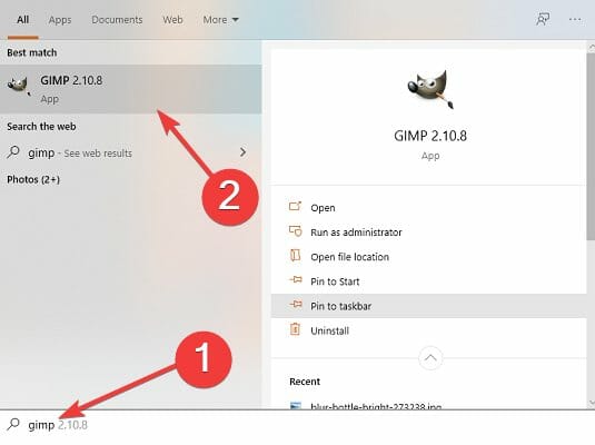 Панель создания текста в GIMP