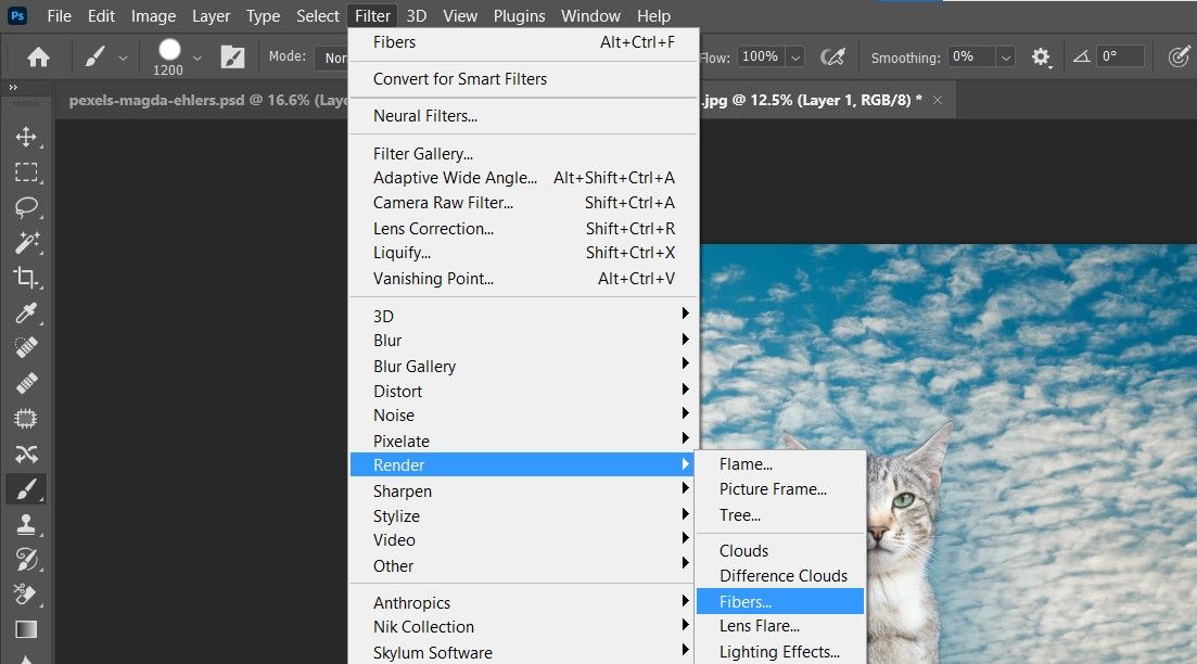 Рендер волокон для текстуры гор