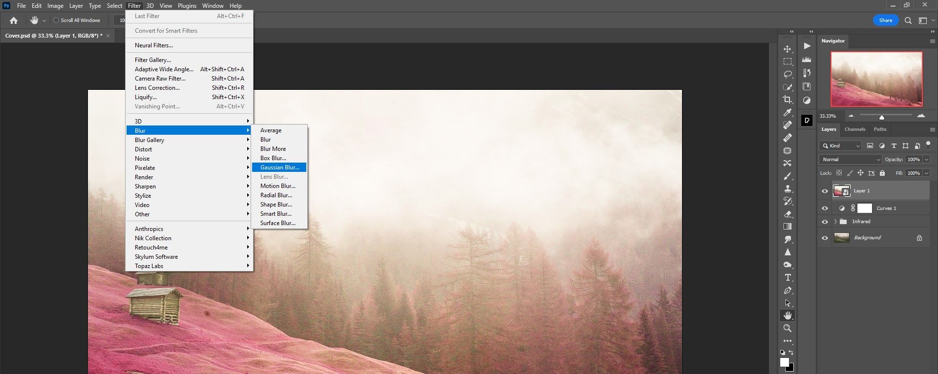Применение Gaussian Blur