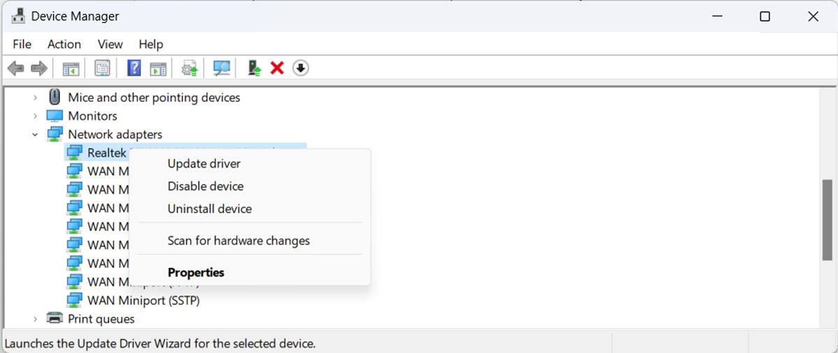Обновление драйвера Wi‑Fi в Windows 11