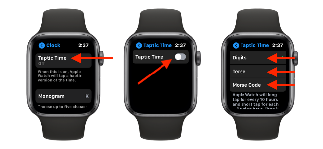 Включите функцию Taptic Time на Apple Watch