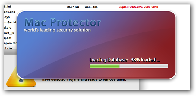 메뉴 막대에 표시된 Mac Protector 아이콘 스크린샷