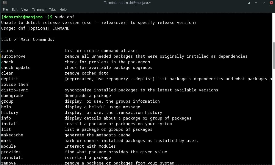 Установка DNF и APT из AUR на Arch — терминал с yay