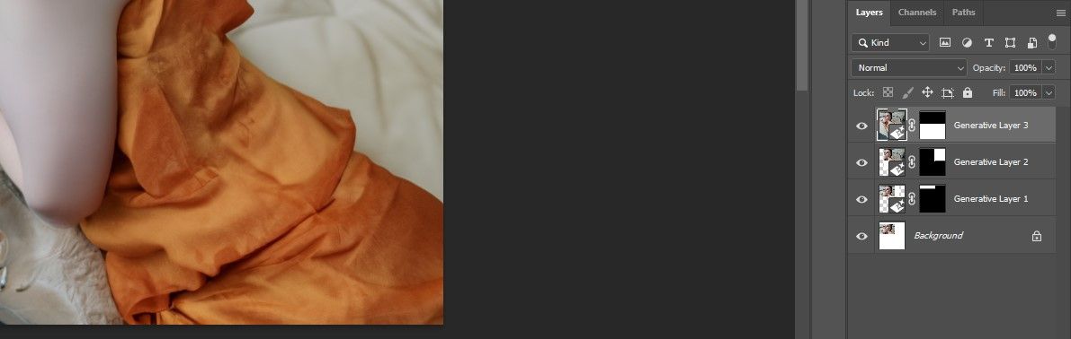 Слои, созданные при Генеративном заполнении