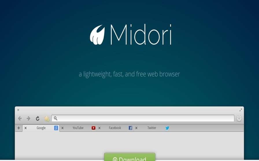Logo o interfaccia di Midori su Windows