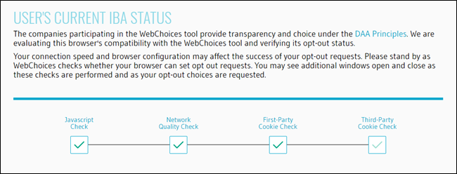 Скриншот портала YourAdChoices WebChoices