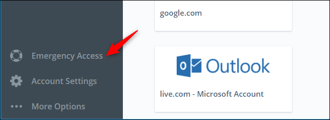 Экран настройки экстренного доступа в LastPass