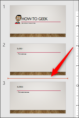 Выбранная область между слайдами