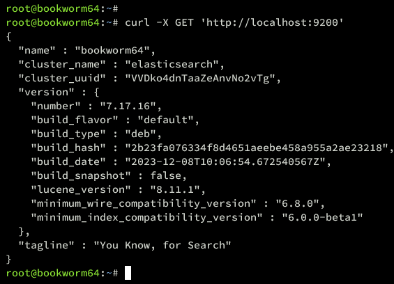 Проверка Elasticsearch curl