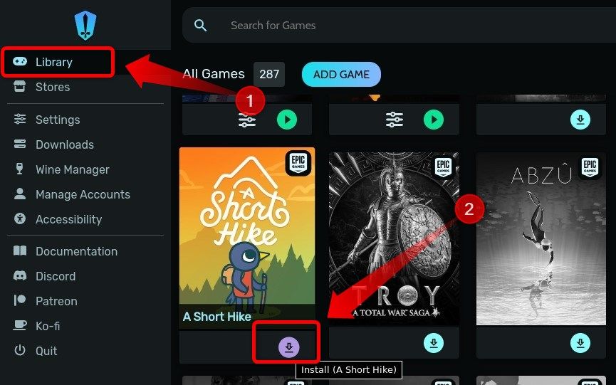 Иконка игры A Short Hike в библиотеке Heroic.