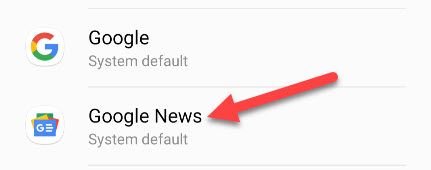 Список приложений для назначения языка в Samsung.