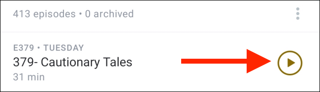 Нажмите Воспроизвести, чтобы прослушать подкаст