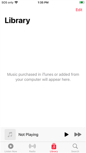 Библиотека Apple Music с загруженными треками. 