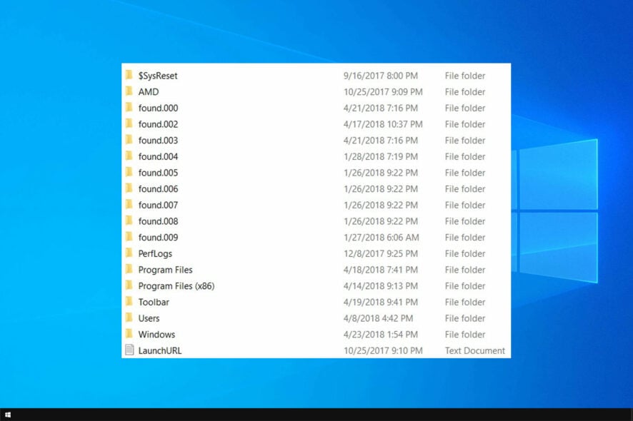Carpeta found.000 en Windows 10: qué es y cómo eliminarla