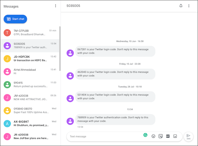 Управление входящими SMS на Chromebook