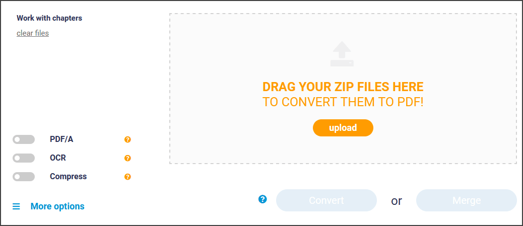 Интерфейс загрузки PDFEN
