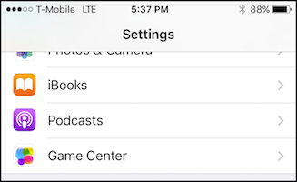 Раздел «Подкасты» в iPhone — экран настроек приложения подкастов