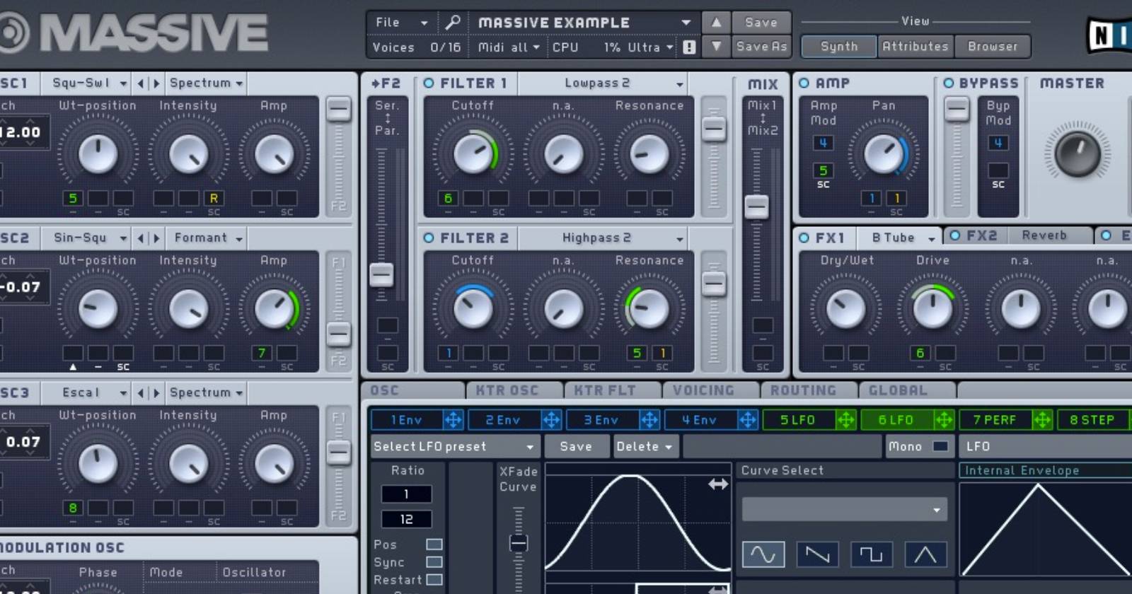 Massive: руководство по параметрам синтезатора