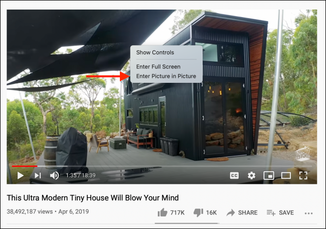 Выберите Включить картинку в картинке