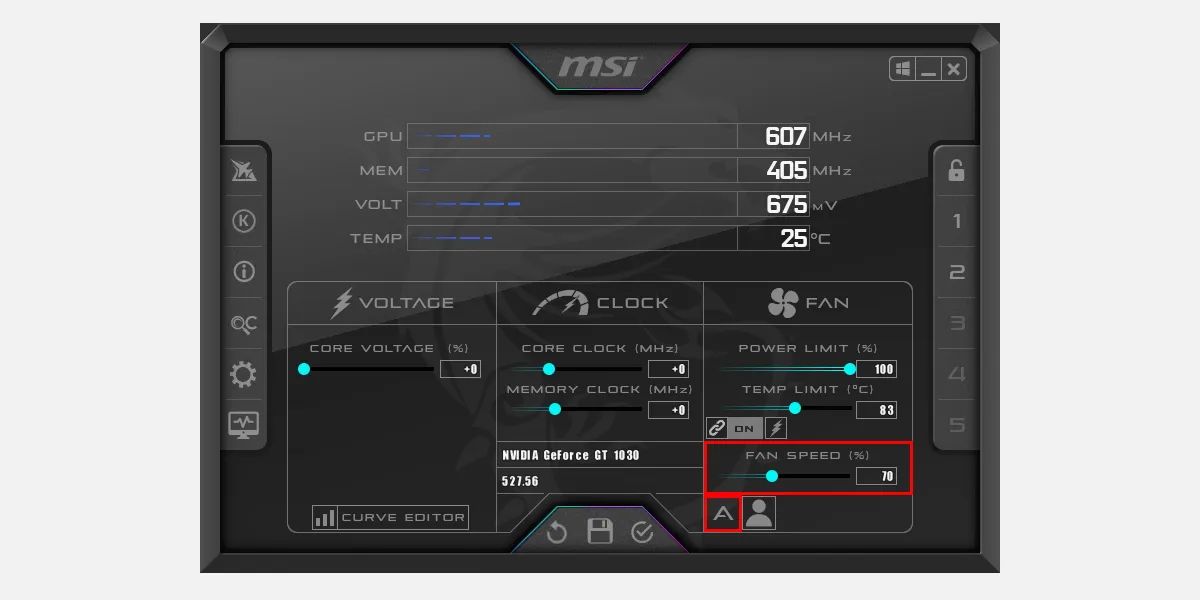 Fan Settings In MSI Afterburner
