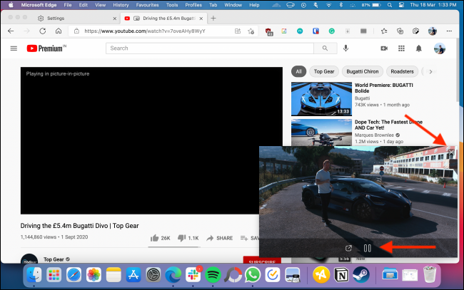 Элементы управления режимом Картинка в картинке