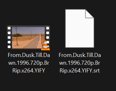 VLC media player subtitle naming