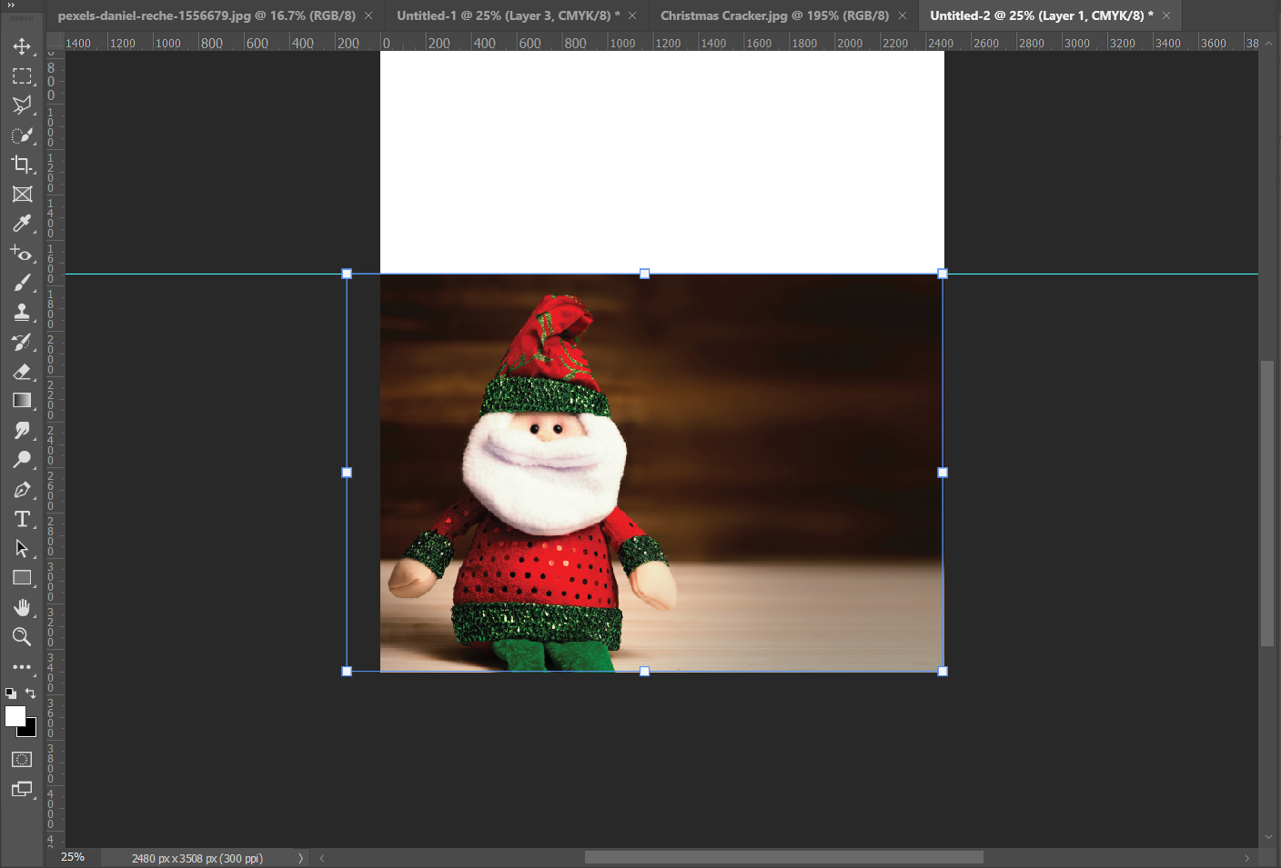 Вставка изображения на холст открытки