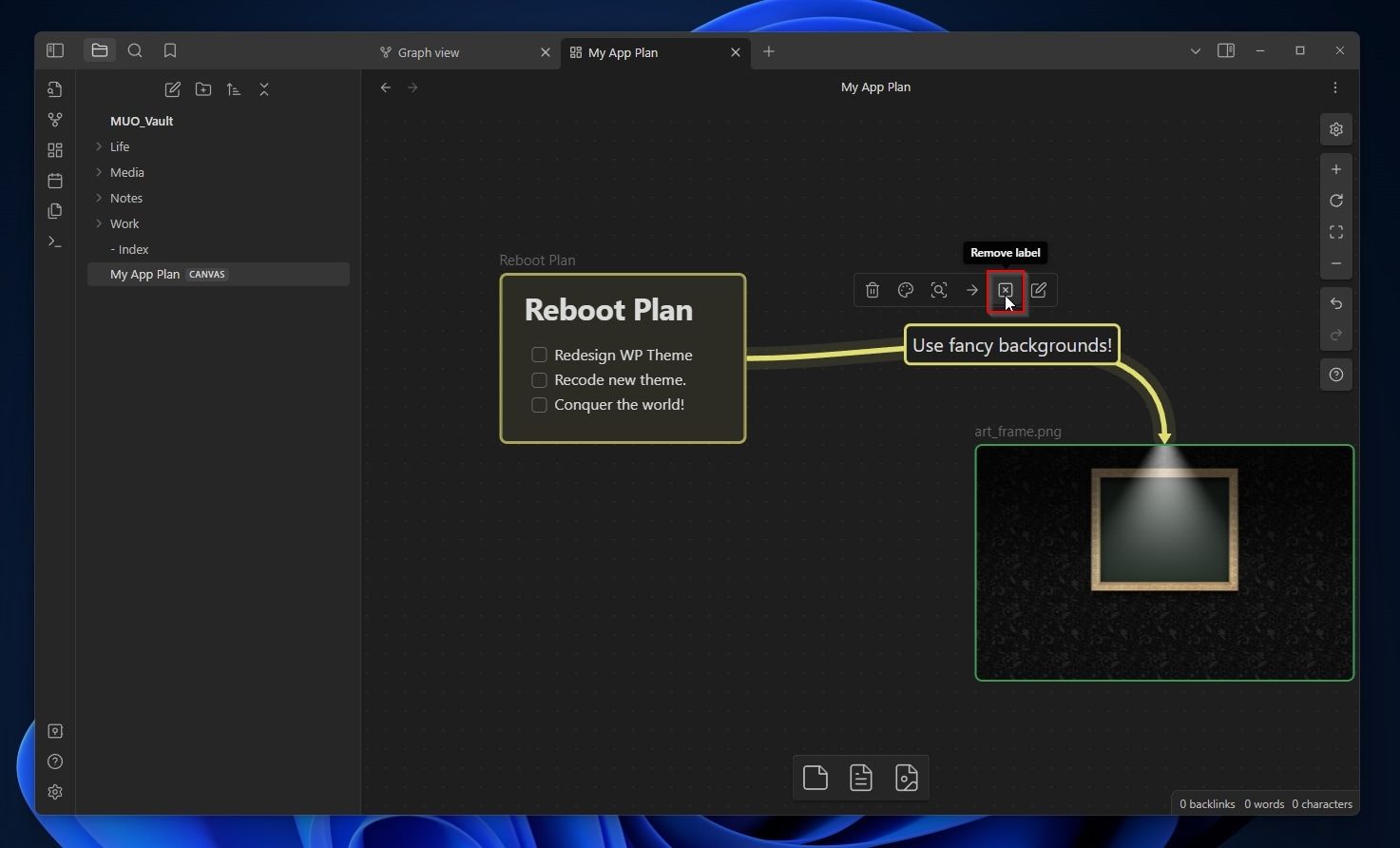 Кнопка быстрого удаления метки соединителя