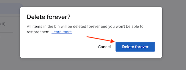 Подтвердите удаление навсегда